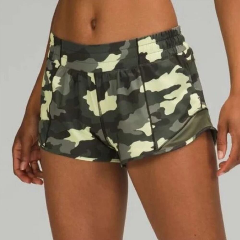 Lululemon Hotty Hot Camo Pattern Shorts, Size 10 Reg